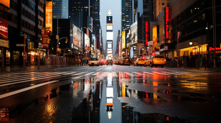Traffic in Times Square.の素材