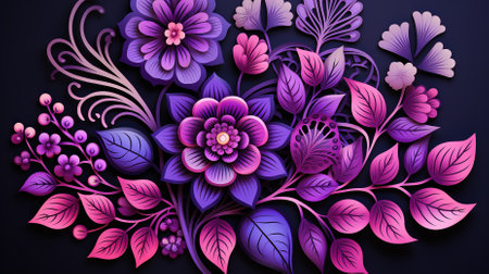 Abstract floral background with flowers and leaves. Vector illustration. Eps 10の素材