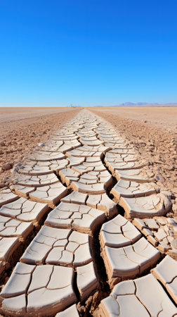 A drought-stricken fieldの素材