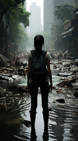 A powerful and thought-provoking image of the devastating effects of climate changeの素材