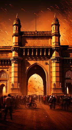 Beautiful Illustration of Firework over the sky for special celebrationの素材