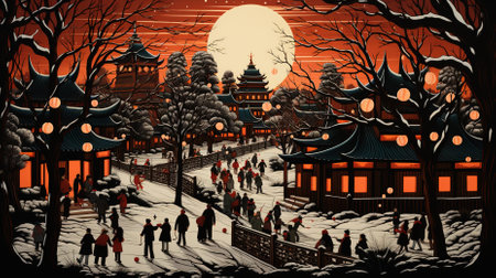 A Vibrant and Colorful Chinese Happy New Year Festivalの素材