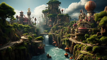 A Surreal Landscape of a Beautiful Natural Environemtの素材