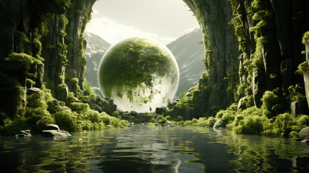 A Surreal Landscape of a Beautiful Natural Environemtの素材