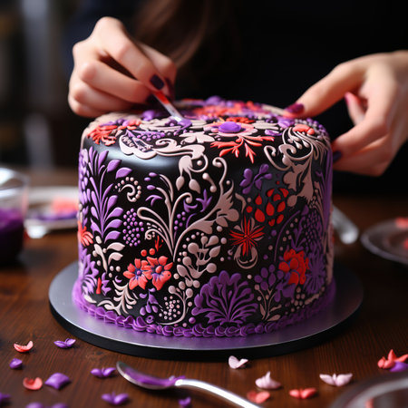 A Baked Decorated Chocolate Cake for Happy Birthdayの素材