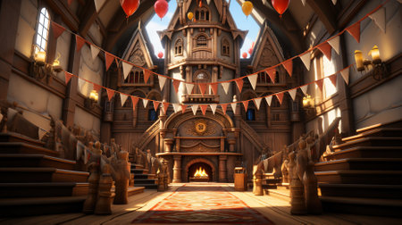 A Beautiful Decorated Location for Special Events Like Birthday Partyの素材