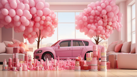 A Beautiful Decorated Location for Special Events Like Birthday Partyの素材