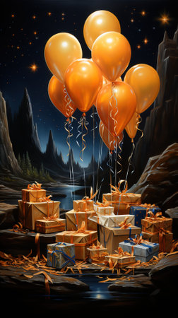 A Beautiful Decorated Location for Special Events Like Birthday Partyの素材