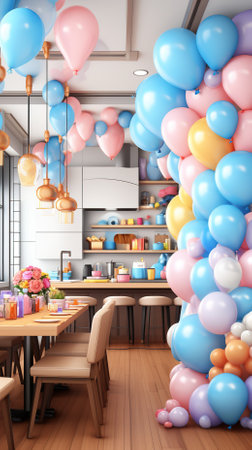 A Beautiful Decorated Location for Special Events Like Birthday Partyの素材