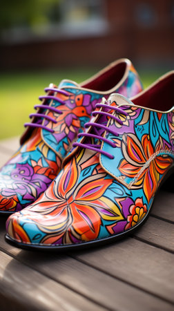 Beautiful Representation of footwear for sale during discount offersの素材