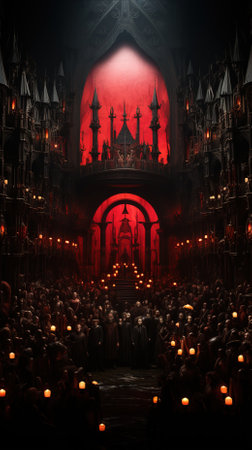 A Carnival ball with people dressed in their finest gowns and suitsの素材