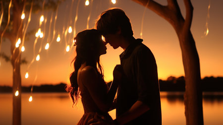 A bride and groom sharing their first dance as a husband and wifeの素材