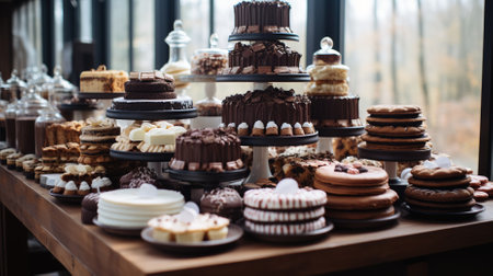 A Chocolate Day scene with a specific character or object, such as a chocolatier, a chocolate fountain, or a box of chocolatesの素材