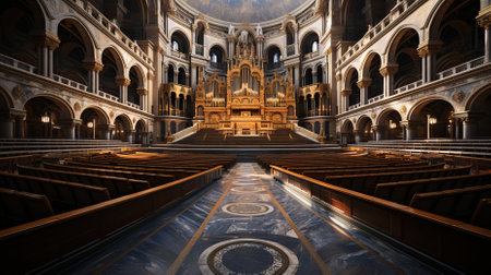 A Christian church scene in a specific locationの素材