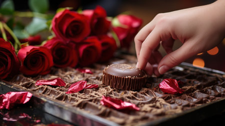 A Chocolate Day scene with a specific theme, such as the history of chocolate, the different types of chocolate, or the many ways to enjoy chocolateの素材