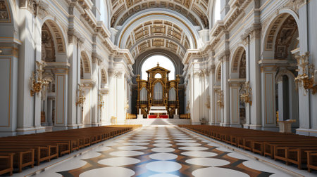 A Christian church scene in a specific locationの素材