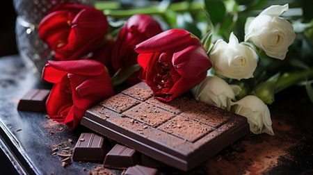 A Chocolate Day scene with a specific theme, such as the history of chocolate, the different types of chocolate, or the many ways to enjoy chocolateの素材