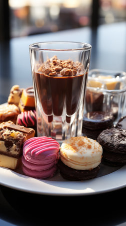 Close-up of a Variety of Chocolate Items for Chocolate Day During Valentines Seasonの素材