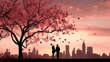 Couple Embracing Each Other for Kiss During Valentines Dayの素材