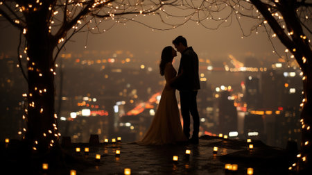 Couple Embracing Each Other for Kiss During Valentines Dayの素材