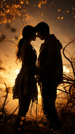 Couple Embracing Each Other for Kiss During Valentines Dayの素材