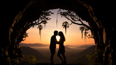 Couple Embracing Each Other for Kiss During Valentines Dayの素材