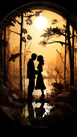 Couple Embracing Each Other for Kiss During Valentines Dayの素材