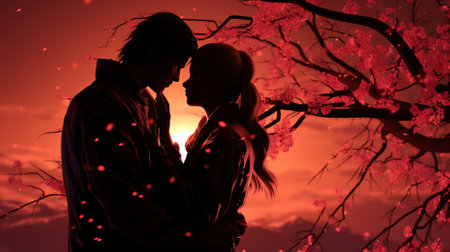 Couple Embracing Each Other for Kiss During Valentines Dayの素材