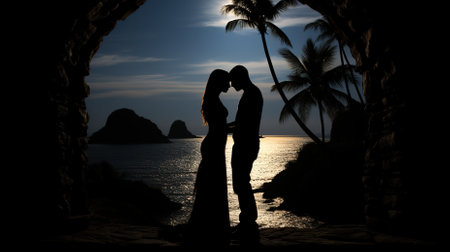 Couple Embracing Each Other for Kiss During Valentines Dayの素材