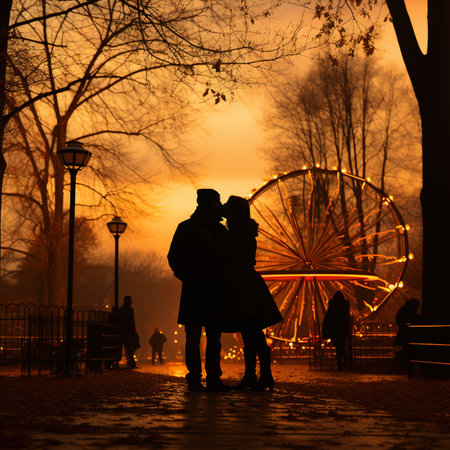 Couple Embracing Each Other for Kiss During Valentines Dayの素材