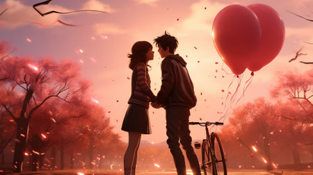 Couple Embracing Each Other for Kiss During Valentines Dayの素材