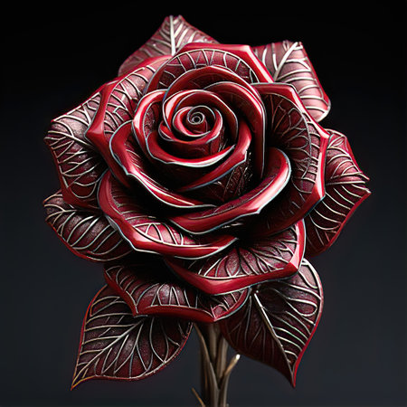 A Close-up of a Single Rose with its Delicate Petals and Velvety Textureの素材