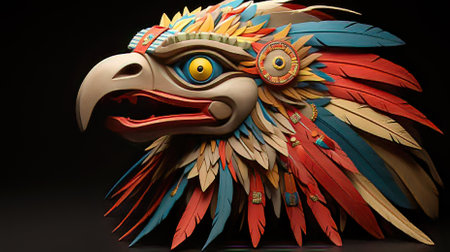 A Close-up of a Kite with Intricate and Colorful Designsの素材