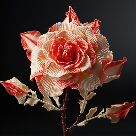 A Close-up of a Single Rose with its Delicate Petals and Velvety Textureの素材