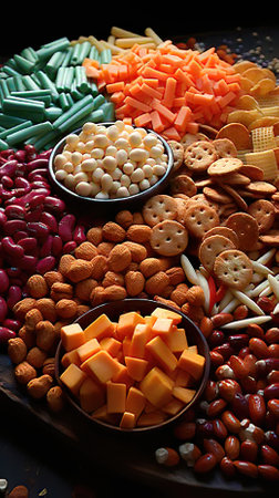 A Close-up of a Lohri Thal with Traditional Dishesの素材