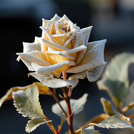 A Close-up of a Single Rose with its Delicate Petals and Velvety Textureの素材