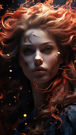 A Close-up of a Swirling Nebula with a Star-Filled Backgroundの素材