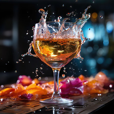 Champagne Glass Overflowing with Soft Drinks For Celebrationの素材