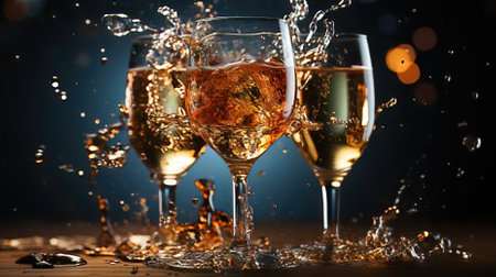 Champagne Glass Overflowing with Soft Drinks For Celebrationの素材