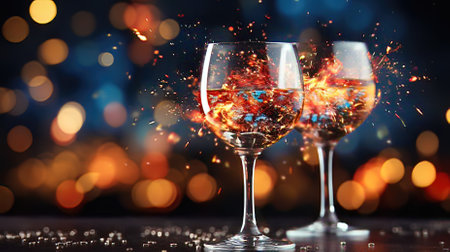Champagne Glass Overflowing with Soft Drinks For Celebrationの素材