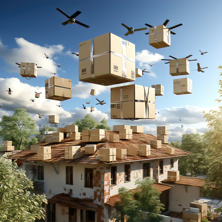 Futuristic Delivery Sytem of the futuristic Worldの素材