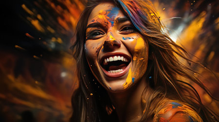 Playing with Colors During Holi A Festival of Colorの素材