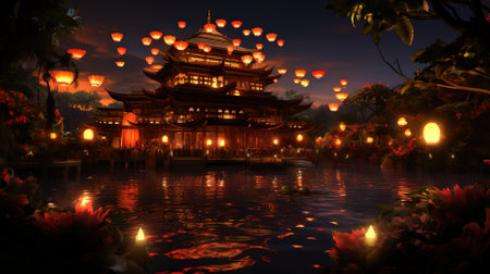 A community celebrating a diverse range of holidays and festivalsの素材