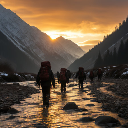 Hiking to the adventurous iceland with frozen waterfallの素材