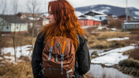 Hiking to the adventurous iceland with frozen waterfallの素材