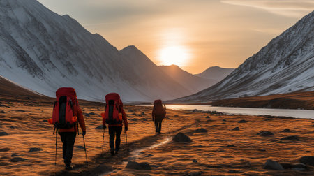 Hiking to the adventurous iceland with frozen waterfallの素材