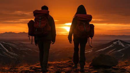 Hiking to the adventurous iceland with frozen waterfallの素材