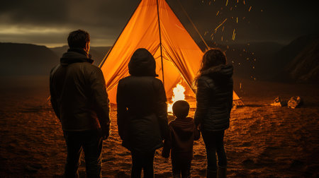 Family enjoying a special moment togetherの素材