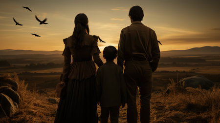 Family enjoying a special moment togetherの素材