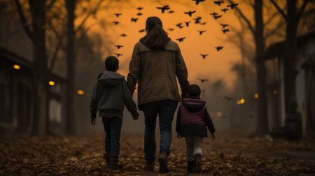 Family enjoying a special moment togetherの素材
